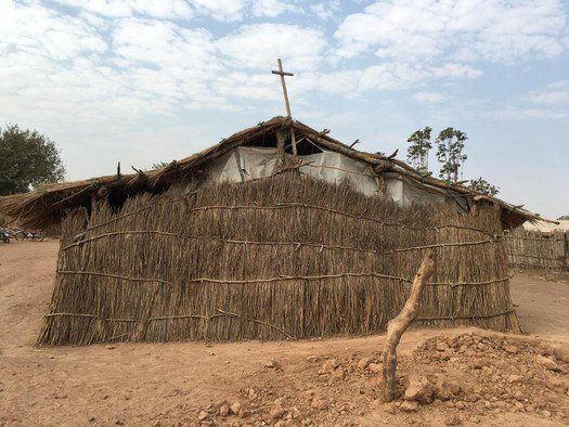 A typical church building in a Sudanese refugee camp.